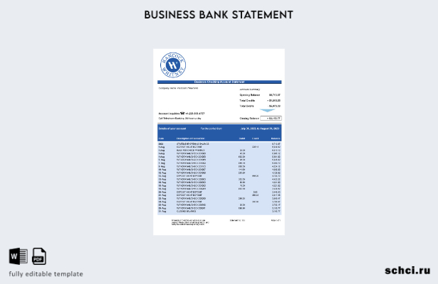 цифровая загрузка выписки по текущему счету банка Hancock Whitney Bank Шаблон в
