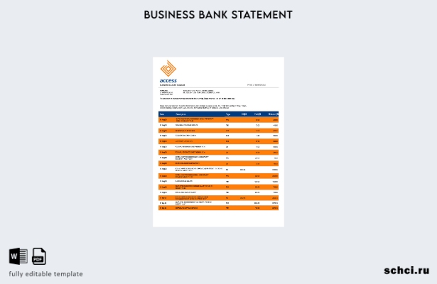 цифровая загрузка выписки по текущему счету компании Access Bank Шаблон в формат