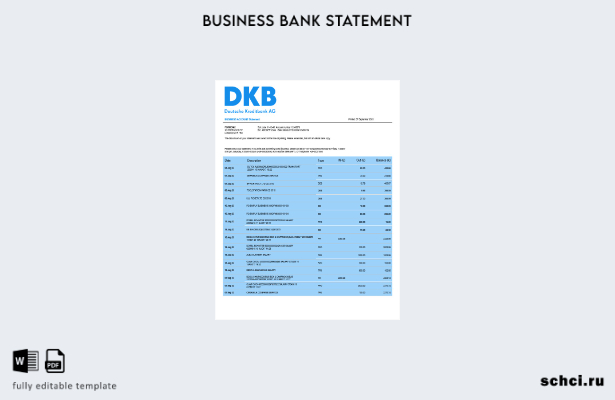цифровая загрузка выписки по текущему счету организации Deutsche Kreditbank Шабл