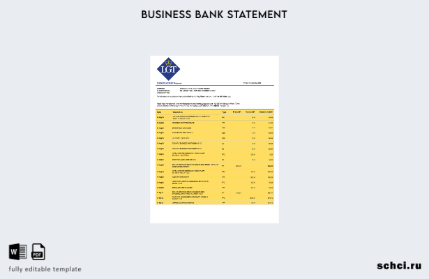 цифровая загрузка выписки по текущему счету организации LGT Bank Шаблон Word и P
