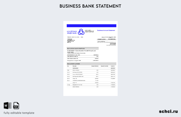 цифровая загрузка выписки со счета компании Al Rajhi Bank в формате Word и PDF ш