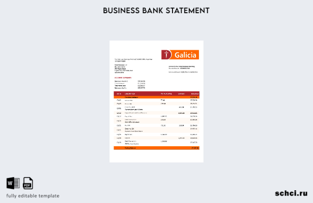 цифровая загрузка выписки со счета компании Banco Galicia в формате Word и PDF ш