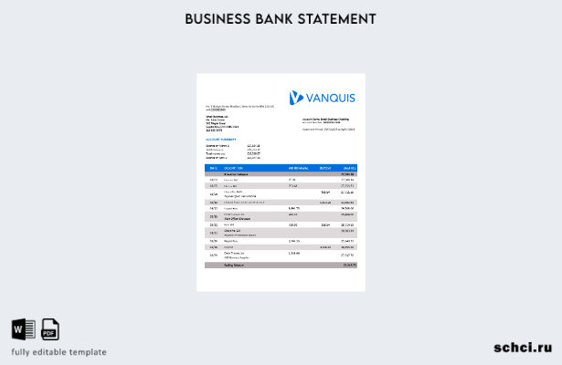 цифровая загрузка выписки со счета организации Vanquis Bank Шаблон в формате Wor