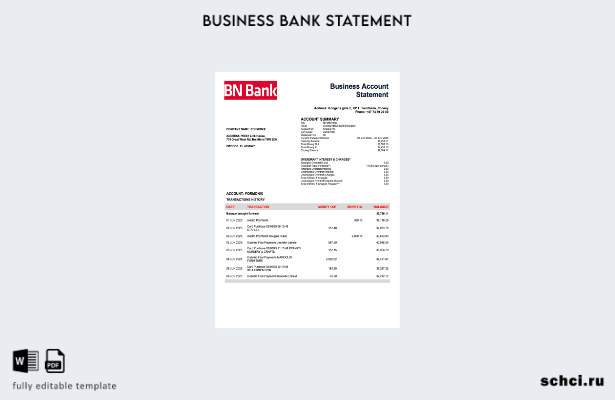 цифровая загрузка выписки со счета фирмы норвежского BN Bank в формате Word и PD