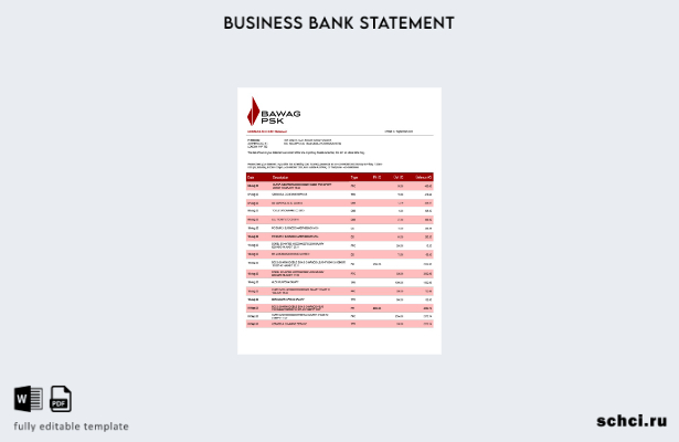 цифровая загрузка выписки со счета фирмы BAWAG PSK Bank в формате Word и PDF шаб