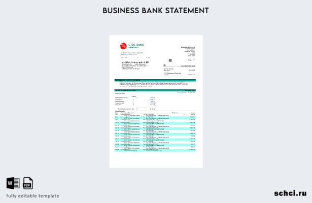 цифровая загрузка заявления компании CTBC Bank Шаблон в формате Word и PDF
