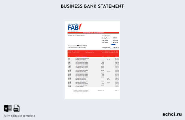 цифровая загрузка заявления компании FAB Bank в формате Word и PDF шаблона