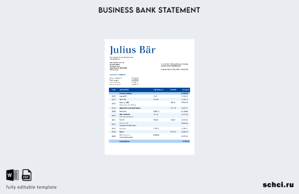 цифровая загрузка заявления компании Julius Baer Bank Шаблон в формате Word и PD