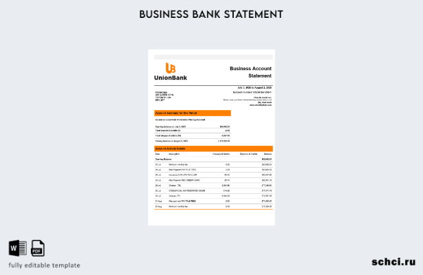 цифровая загрузка заявления компании Unionbank Шаблон в формате Word и PDF