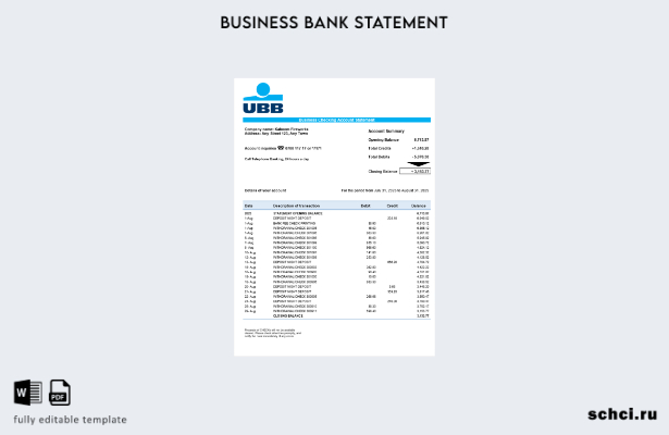 цифровая загрузка заявления о коммерческой фирме UBB, шаблон в формате Word и PD