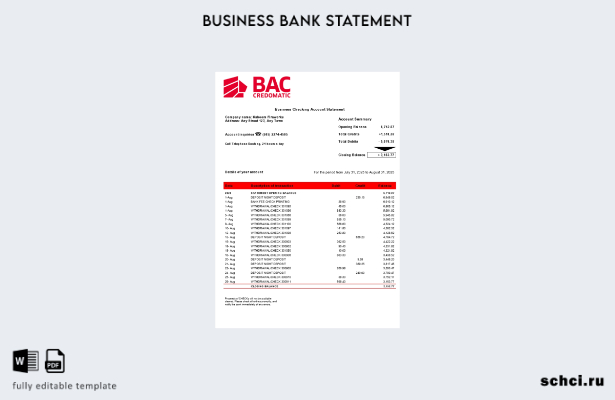 цифровая загрузка заявления о предприятии BAC Credomatic в формате Word и PDF ()