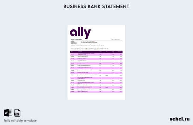 цифровая загрузка отчета о предприятии Ally Bank в формате Word и PDF шаблона