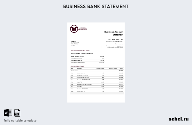 цифровая загрузка Banco de la Producción, выписка по текущему счету организации,