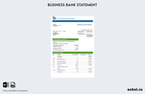 цифровая загрузка Caixa Geral de Depósitos, выписка по коммерческому банковскому