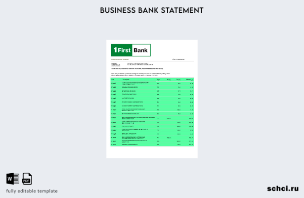 цифровая загрузка First Bancorp Bank Бизнес отчет в формате Word и PDF шаблон