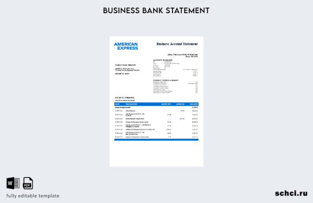 цифровая загрузка Italian American Express выписка по текущему счету компании Am