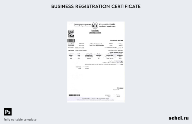 скачать цифровой шаблон торговой лицензии ОАЭ