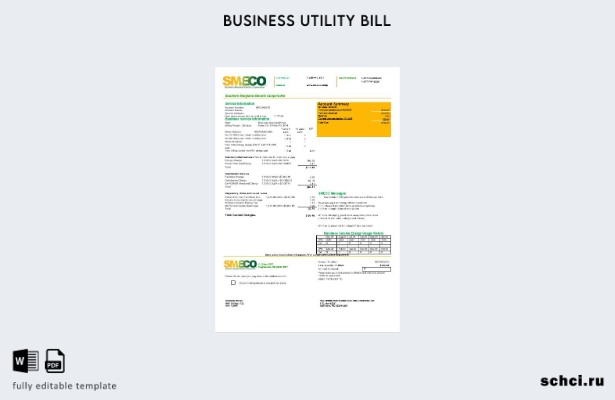 скачать в цифровом формате шаблон счета за коммунальные услуги SMECO, США, Мэрил
