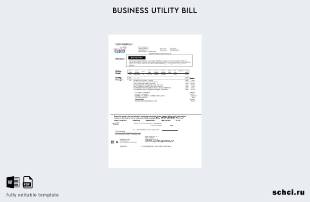 скачать в цифровом формате, США, Луизиана, Cleco Power, шаблон счета за коммунал