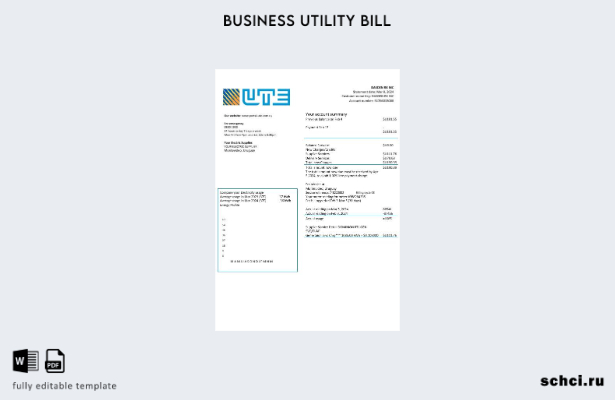 скачать цифровую версию Уругвая, UTE Company, шаблон счета за коммунальные услуг