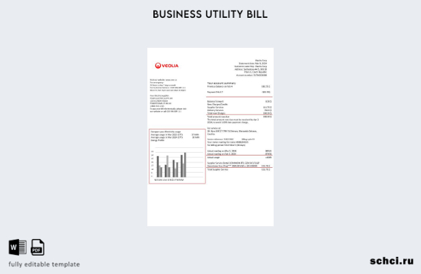скачать цифровую версию Чехия Veolia Energy Чешская Республика Шаблон счета за к