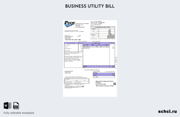 цифровая загрузка США, Миссисипи, Dixie Electric, шаблон счета за коммунальные у