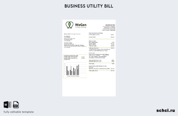 цифровая загрузка Филиппины WeGen Energy Филиппинский шаблон счета за коммунальн