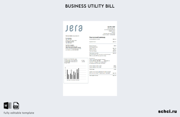 цифровая загрузка шаблона счета за коммунальные услуги Таиланда JERA power Co.,