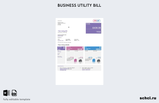 цифровая загрузка шаблона счета за коммунальные услуги Npower в Соединенном Коро