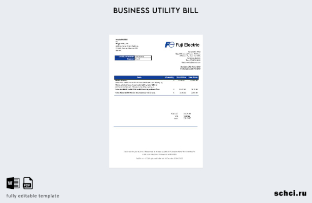 цифровая загрузка Bahrain Falcon Electrical S.P.C, шаблон счета за коммунальные