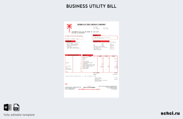 цифровая загрузка Benin Electricity Distribution Company Plc. Образец счета за к