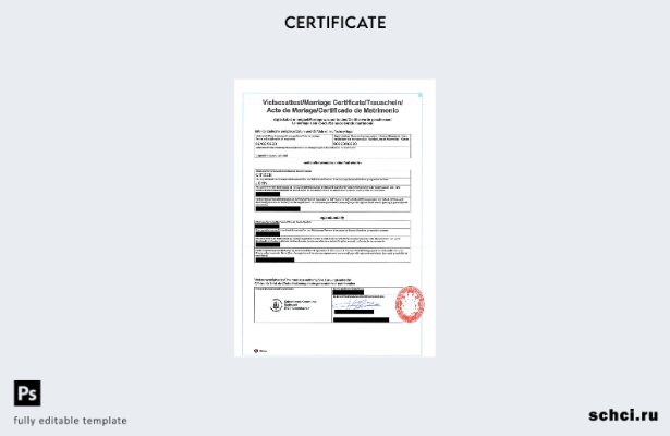 скачать цифровой шаблон международного свидетельства о браке в Дании