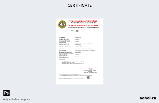 цифровая загрузка Турция Сертификат Турецкого института стандартизации о соответ