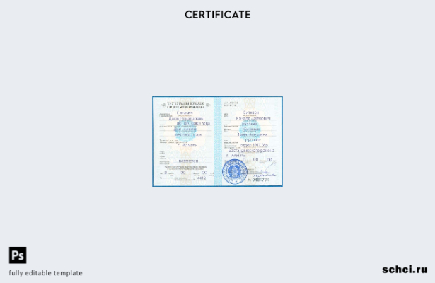 цифровая загрузка полностью редактируемого шаблона свидетельства о рождении в Ка