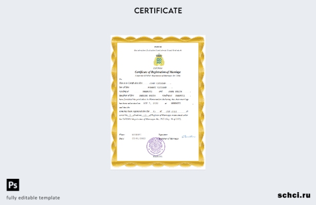 цифровая загрузка свидетельства о браке Эстонии в формате Word и PDF шаблона