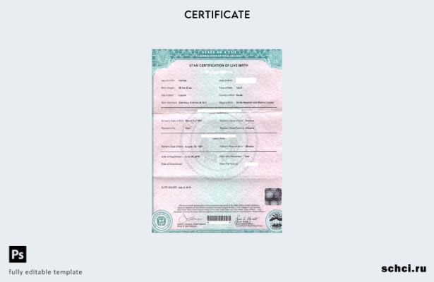 цифровая загрузка шаблона свидетельства о рождении в Управлении статистики ест 1