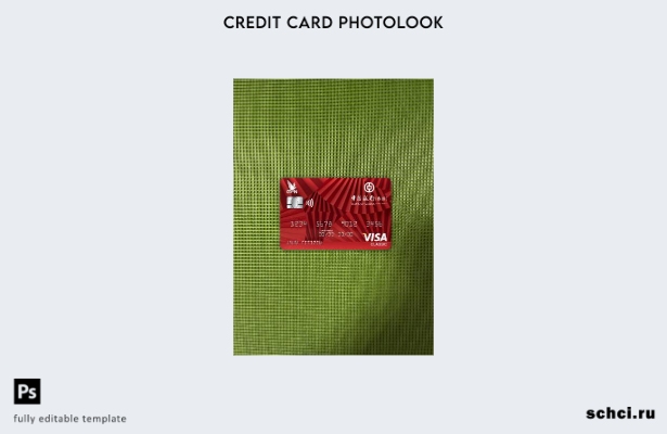 цифровая загрузка Гонконгского банка Китая, классическая карта Visa, фотоизображ
