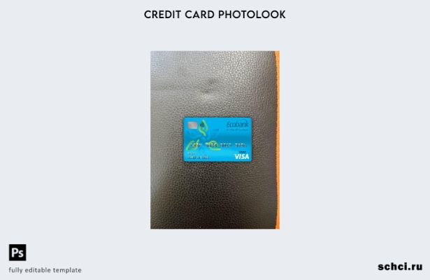 цифровая загрузка Камерун Ecobank Bank Visa дебетовая карта фото шаблон переднег