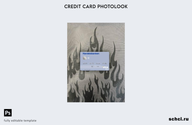 цифровая загрузка Норвегия Handelsbanken Visa дебетовая карта фотошаблон лицевой