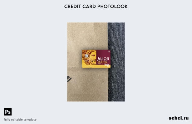 цифровая загрузка Польша Alior Bank Visa дебетовая карта фотоизображение передне