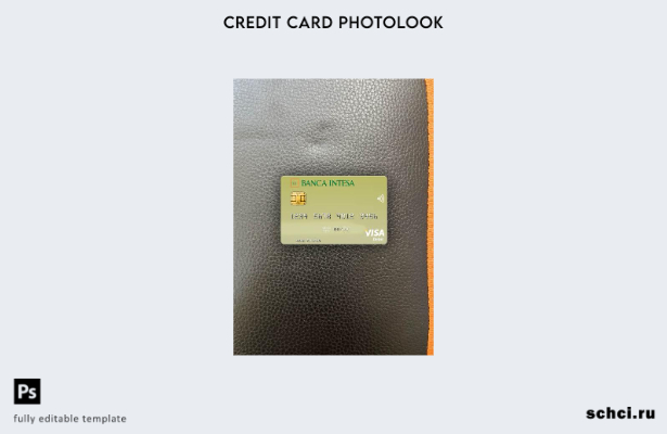цифровая загрузка Польша Banca Intesa дебетовая карта Visa фотошаблон лицевой ст