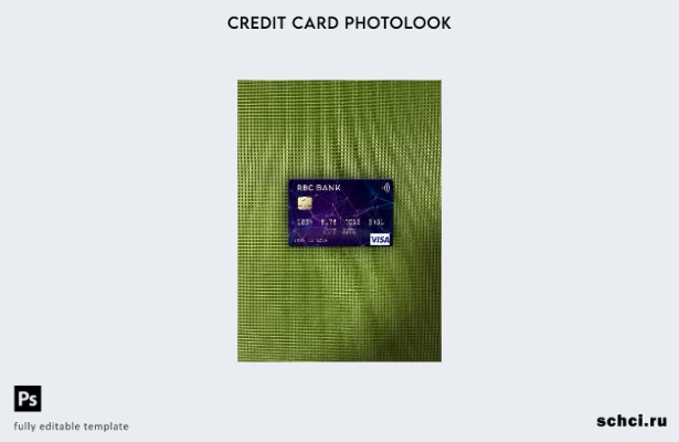 цифровая загрузка США RBC Bank Visa, фотоизображение, передний шаблон
