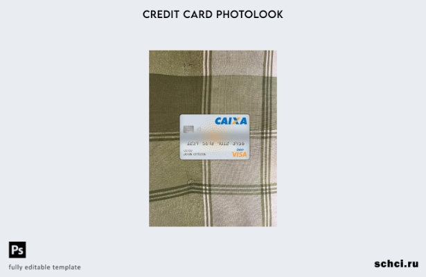 цифровая загрузка бразильского банка Caixa Visa, дебетовая карта, фото, передний