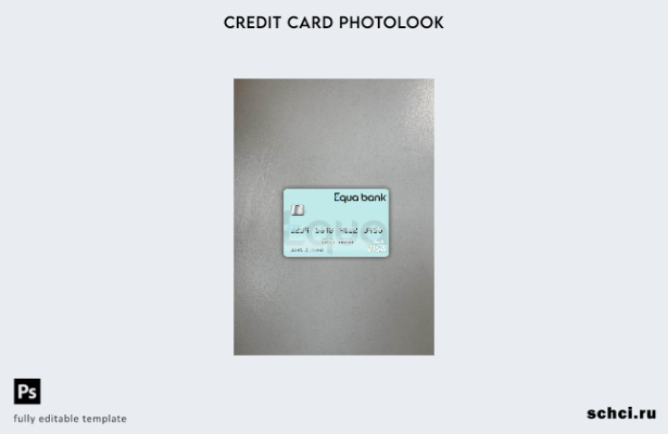 цифровая загрузка чешского Equa Bank Visa, дебетовая карта, фотоизображение, пер
