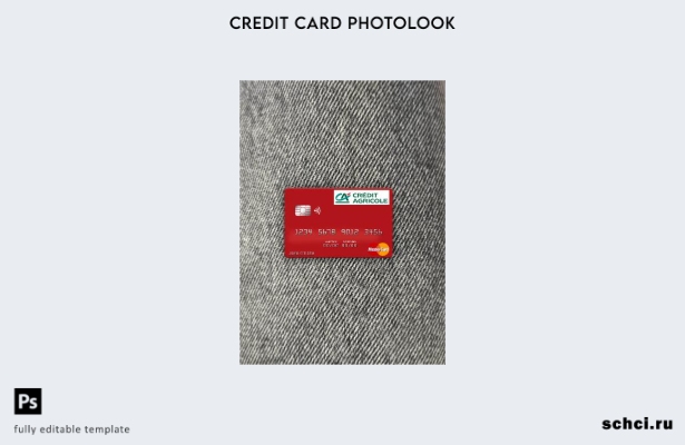 цифровая загрузка France Credit Agricole Bank, шаблон Mastercard Photolook спере