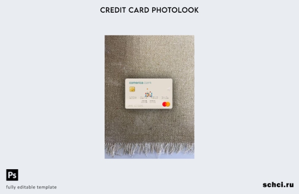 цифровая загрузка USA Comerica Bank, шаблон лицевой панели mastercard photolook