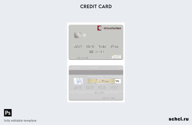 скачать в цифровом формате Шаблон дебетовой карты Visa Сан Томе и Принсипи Afril