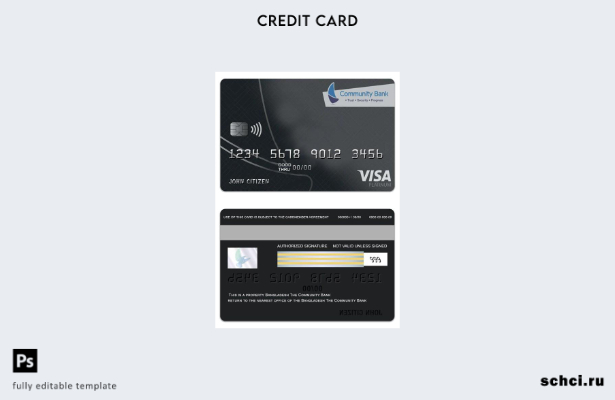 скачать в цифровом формате Шаблон карты Visa Platinum Бангладеш The Community Ba