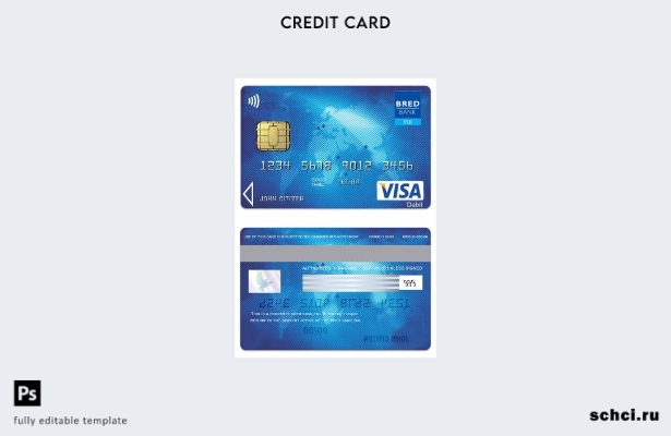 скачать в цифровом формате шаблон визовой карты Fiji Bred Bank