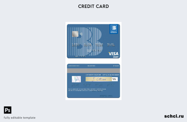скачать в цифровом формате шаблон дебетовой карты Visa Basis Bank Georgia